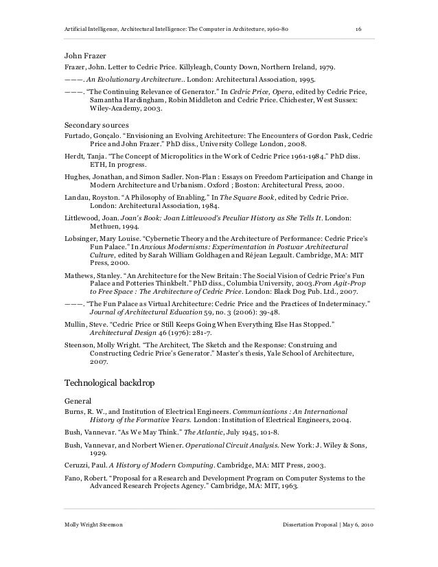 Dissertation prospectus irish