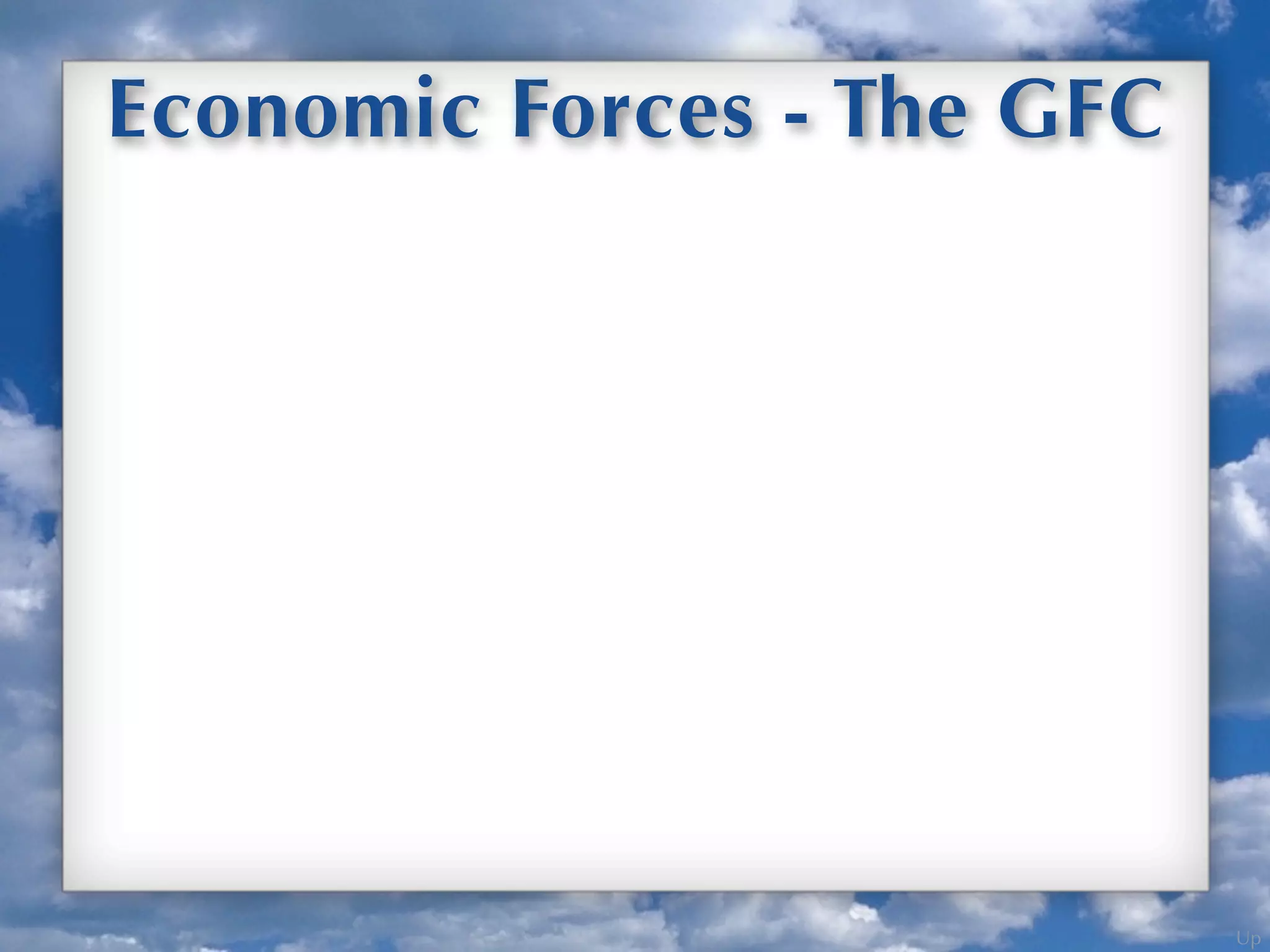 Up
Economic Forces - The GFC
 