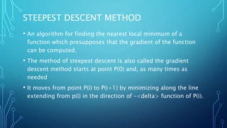 Steepest descent method | PPTX | Physics | Science