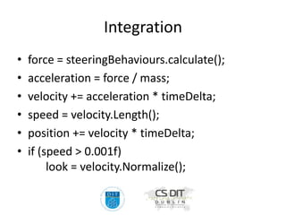 Introduction to Steering behaviours for Autonomous Agents | PPTX