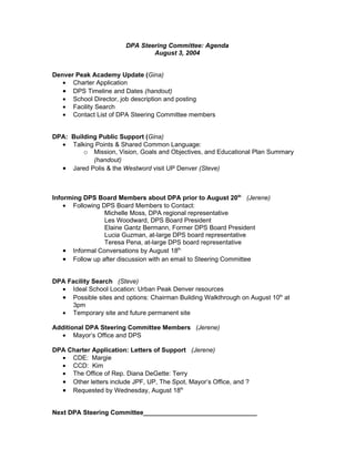 Steering committee agenda_internal_8.3.04_meeting