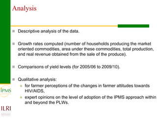 Market oriented developmental changes in the IPMS pilot learning woredas (PLWs)