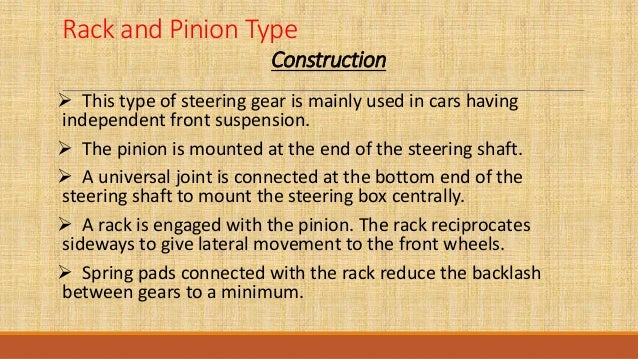 Advantages of rack and pinion steering