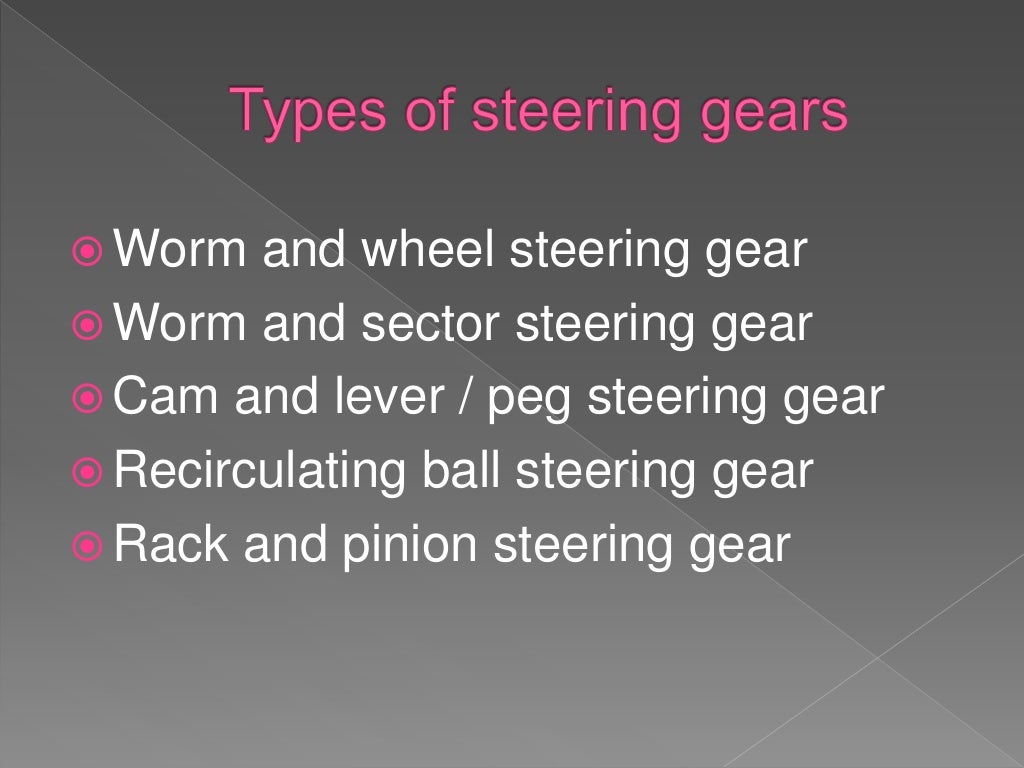 Steering gears worm and wheel steering gear