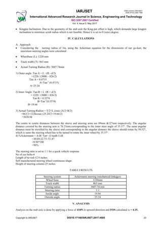 Steering system of go kart | PDF