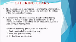 steering system for Mechanical students acadamic year 2018