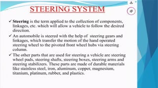 steering system for Mechanical students acadamic year 2018