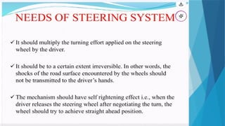 steering system for Mechanical students acadamic year 2018