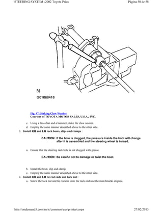 Washer Staking Process Example Steering system column | PDF