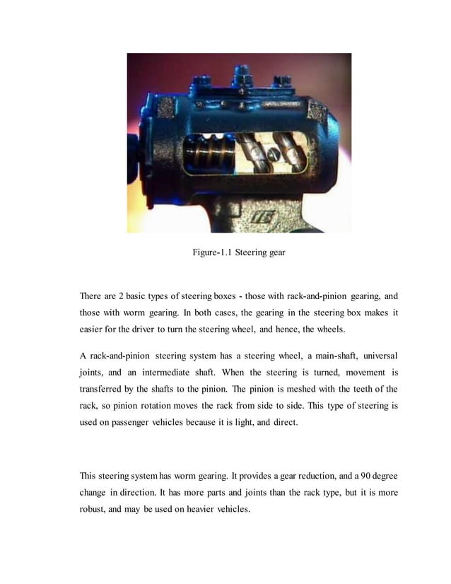 Steering system project report