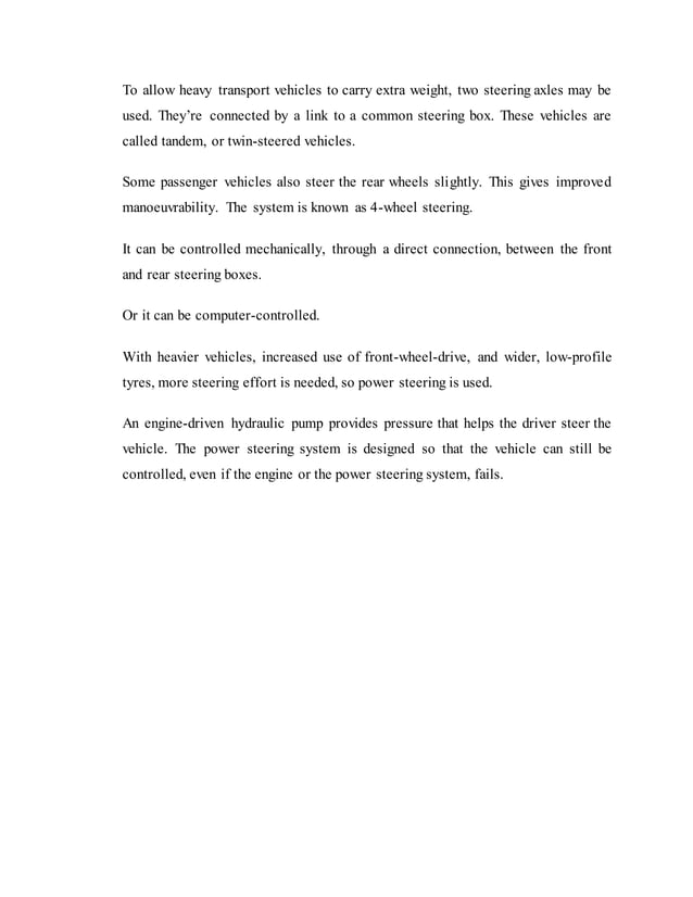 Steering system project report
