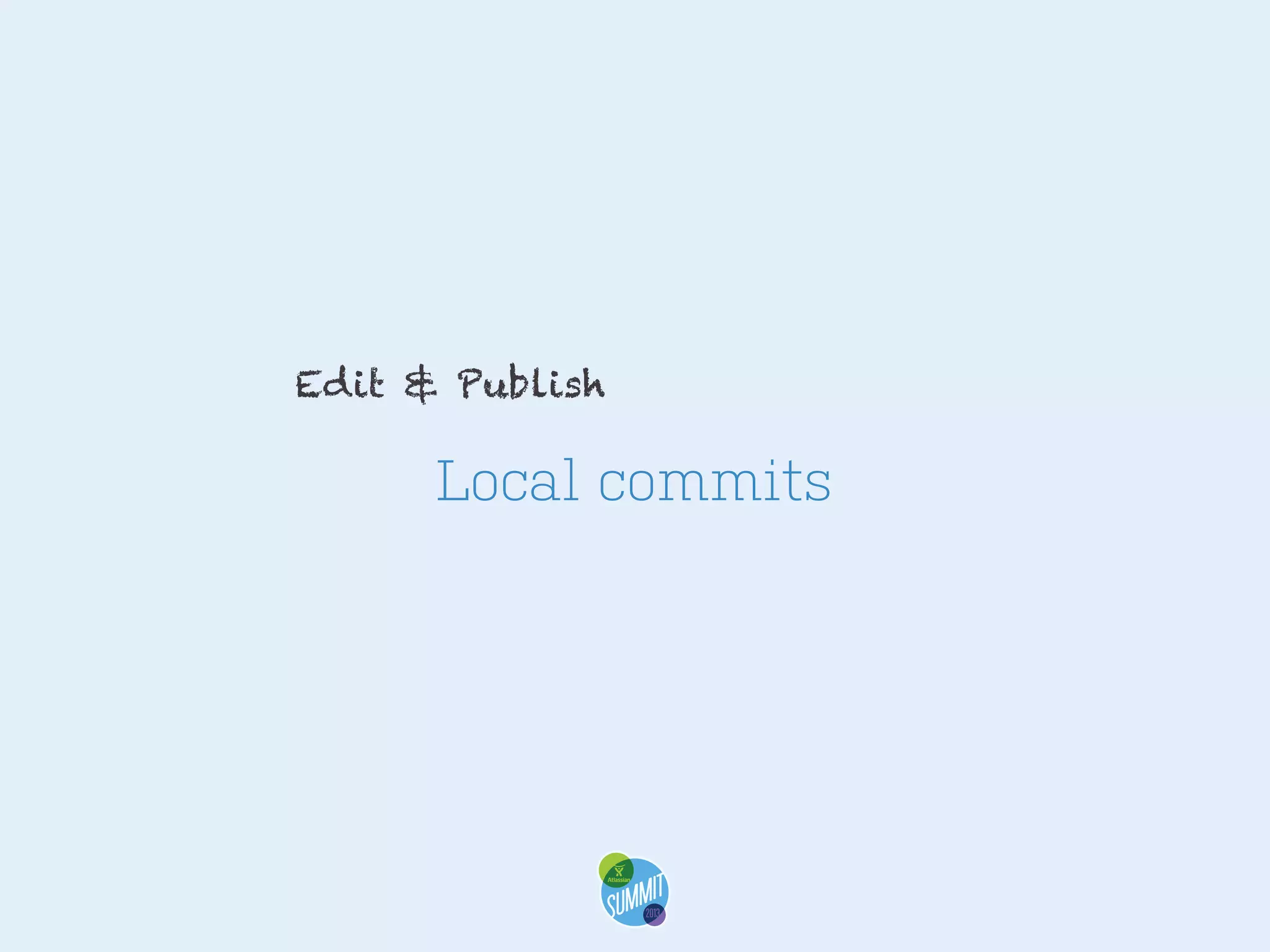 Edit & Publish

Local commits

 