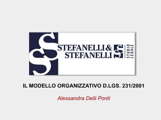 IL MODELLO ORGANIZZATIVO D.LGS. 231/2001
Alessandra Delli Ponti
 