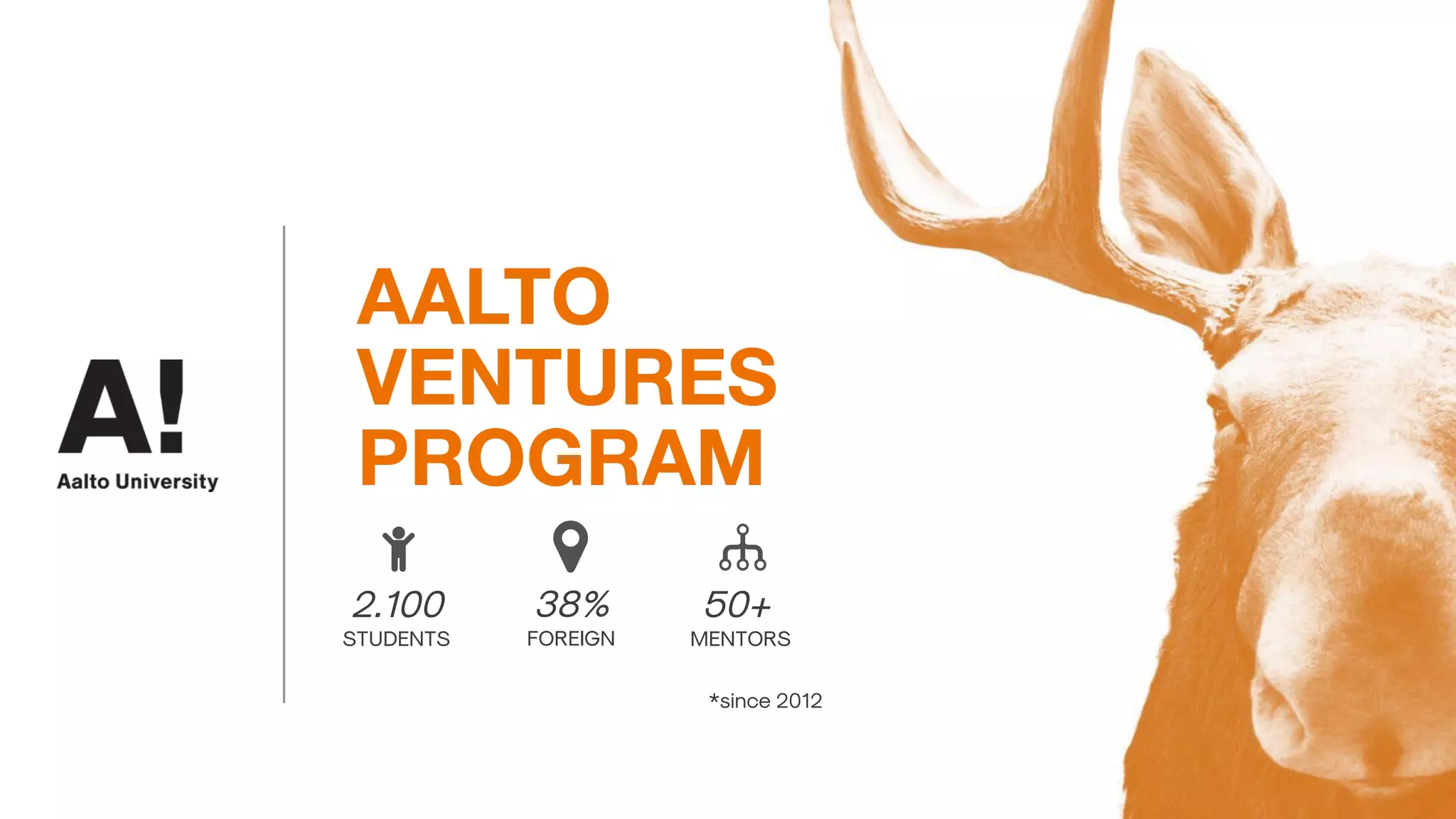 50+
MENTORS
38%
FOREIGN
!"
2.100
STUDENTS
#
*since 2012
 