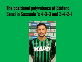 The positional polyvalence of Stefano
Sensi in Sassuolo 's 4-3-3 and 3-4-2-1
 