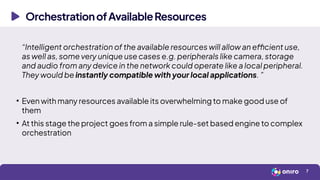 OrchestrationofAvailableResources
7
“Intelligent orchestration of the available resources will allow an efficient use,
as ...
