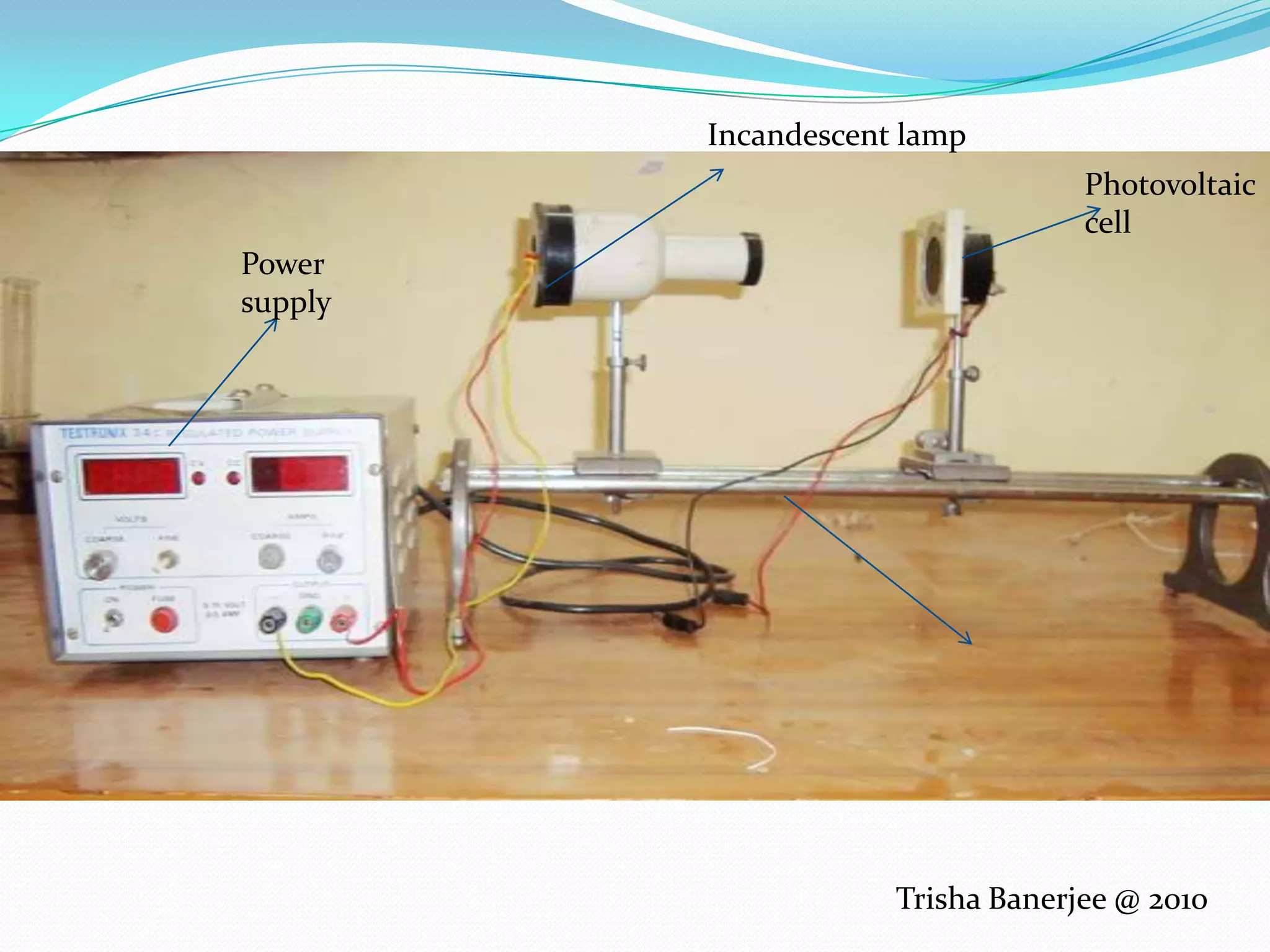 Incandescent lampPhotovoltaic cellPower supplyTrisha Banerjee @ 2010