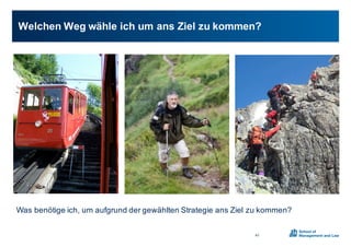Welchen0Weg0wähle0ich0um0ans0Ziel0zu0kommen?
41
Was0benötige0ich,0um0aufgrund0der0gewählten0Strategie0ans0Ziel0zu0kommen?
 