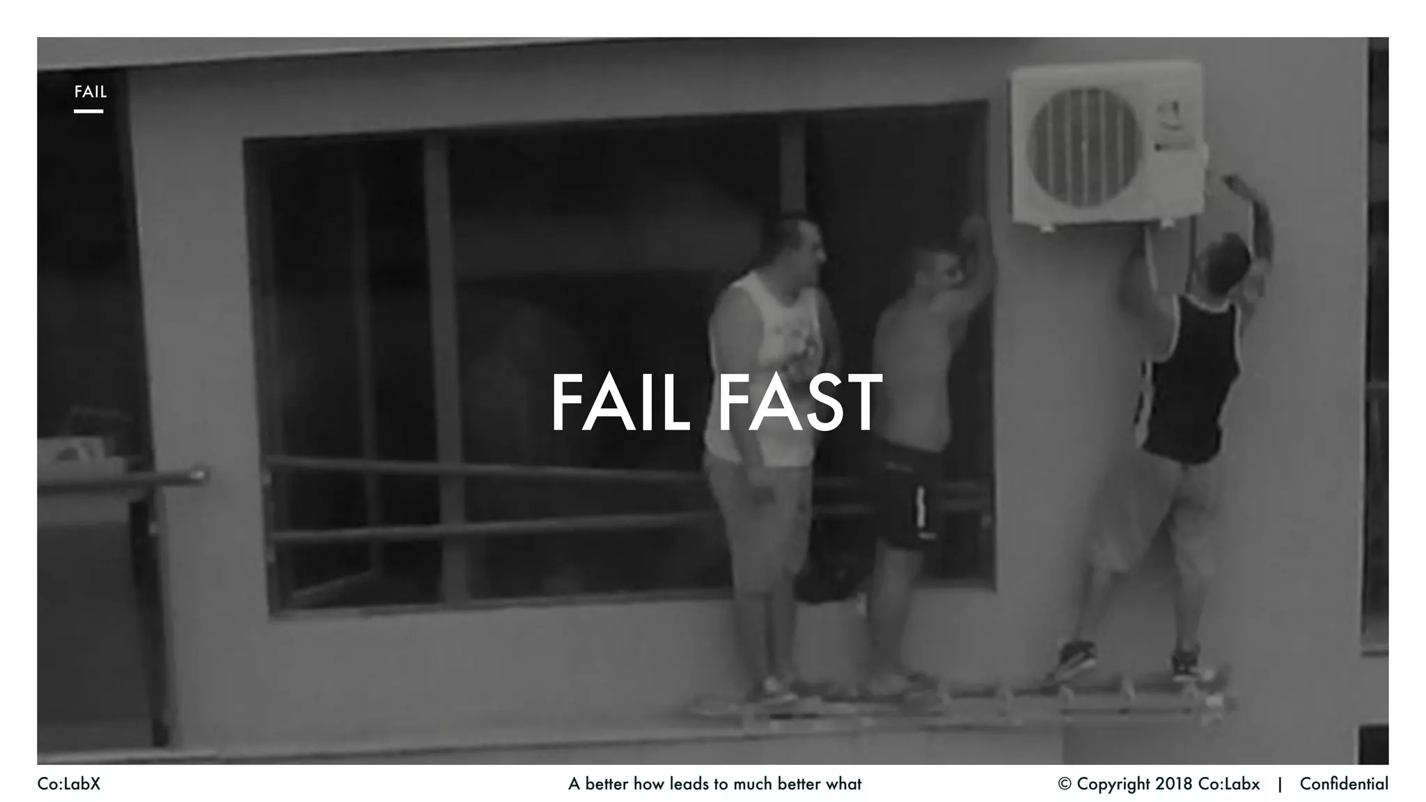 FAIL FAST
© Copyright 2018 Co:Labx | ConfidentialA better how leads to much better whatCo:LabX
FAIL