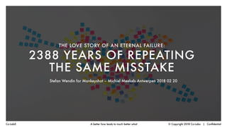 © Copyright 2018 Co:Labx | ConﬁdentialA better how leads to much better whatCo:LabX
THE LOVE STORY OF AN ETERNAL FAILURE:
2388 YEARS OF REPEATING
THE SAME MISSTAKE
Stefan Wendin for Monkeyshot – Michiel Meekels Antwerpen 2018 02 20
 
