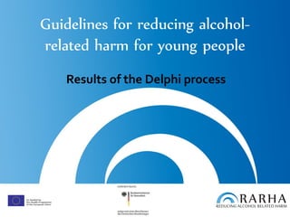 Guidelines for reducing alcohol-
related harm for young people
Results of the Delphi process
 