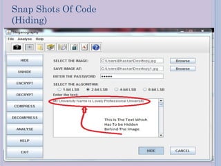 Snap Shots Of Code
(Hiding)
 