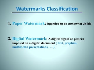 Steganography and watermarking | PPTX