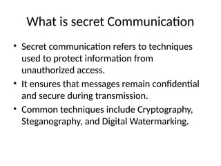 Secretive Communication Comprehensive Guide to Secret Communication: Cryptography ...