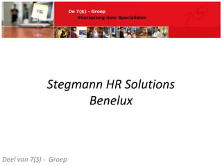 Stegmann HR Solutions
                    Benelux



Deel van 7(S) - Groep
 