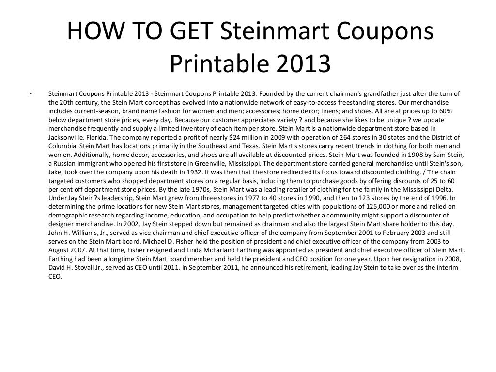 Steinmart Coupons Printable 2013 Steinmart Coupons Printable 2013 steinmart-coupons-printable-2013-steinmart-coupons-printable-2013