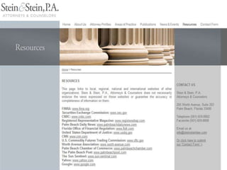 Stein & Stein, P.A. Website
