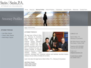 Stein & Stein, P.A. Website