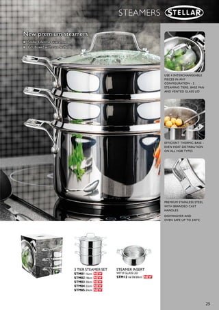 24
SPECIALITY
CAST IRON GRILL PAN
Gift Boxed
SX20 28x28cm
CAST ALUMINIUM GRILL PAN*
Sleeved
SX30 28x28cm
SILAMPOS
EASY PRESSURE COOKER
SV42 6.0L
CAST ALUMINIUM CERAMIC COATED GRILL PAN
Sleeved
SX45 28x28cm
 