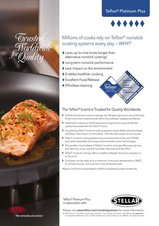 9
1000
Classic Domus shape,
combined with
peerless quality
SAUTÉ PAN
S118 24cm
S121 26cm
CASSEROLE
S133 16cm, 1.3L
S134 18cm, 1.7L
S135 20cm, 2.0L
S136 22cm, 2.5L
S137 24cm, 3.2L
S138 26cm, 3.8L
STOCKPOT
S143 20cm, 3.2L
S144 22cm, 4.4L
S145 24cm, 5.7L
S146 26cm, 6.9L
MULTI STEAMER
SIDE HANDLE
S159 16/18/20cm
MULTI STEAMER
LONG HANDLE
S161 16/18/20cm
MIRROR-POLISHED
HIGH QUALITY
EUROPEAN STAINLESS STEEL
DISHWASHER AND
OVEN SAFE UP TO 240°C
GREBLON PROTECT
NON-STICK WITH A
10 YEAR GUARANTEE
THICK ‘HOT FORGED’
BASES ENSURE EVEN HEAT
DISTRIBUTION ON
ALL HOB TYPES
3 PCE SET
S1A1 16/18/20cm Saucepans
S1A3 16/18/20cm Deep Saucepans
4 PCE SET
S1B1 16/18/20cm Saucepans,
Multi Steamer Long Handle
5 PCE SET
S1C1 14cm Milk Pan,
16/18/20cm Saucepans,
24cm Frypan
S1F3 16/18/20/22/24cm
Casseroles
S1F4 14cm Milk/Sauce Pot,
16/18/20cm
Deep Saucepans,
22cm Stockpot
9 PCE SET
S1F2 Milk/Sauce Pot,
14/16/18/20/22cm Saucepans,
26cm Sauté Pan,
Multi Steamer Long Handle,
24cm Non-Stick Frypan
■ Efficient ‘hot forged’ bases ensure
even heat distribution on ALL hob types
■ Made in Europe
■ Mirror-polished European steel
■ Comprehensive range including
deep and non-stick pans
■ Dishwasher and oven safe up to 240°C
■ Stellar Lifetime Pan Guarantee,
with a 10 year non-stick guarantee
■ Gift boxed with care leaflet
 