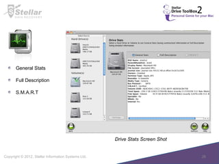 Drive Stats Screen Shot  General Stats Full Description S.M.A.R.T 
