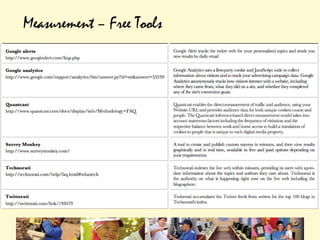 Measurement – Free Tools
 