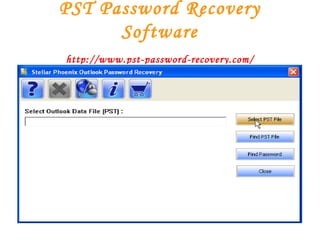 PST Password Recovery Software http://www.pst-password-recovery.com/ 