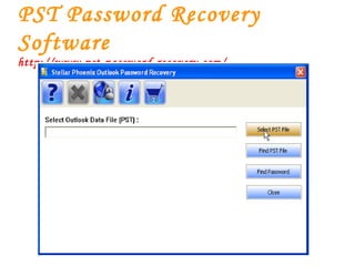 PST Password Recovery Software http://www.pst-password-recovery.com/ 