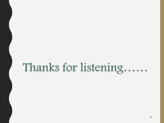 Thanks for listening……
33
 