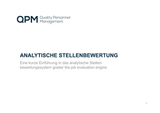 ANALYTISCHE STELLENBEWERTUNG
Eine kurze Einführung in das analytische Stellen-
bewertungssystem gradar the job evaluation engine
3
 