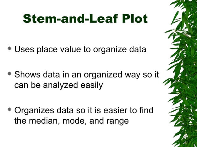Stem and-leaf plots | PPT