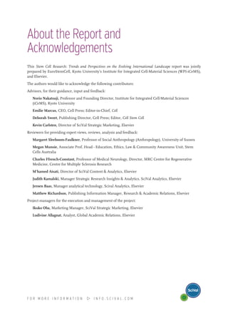 Stem Cell Research: Trends and Perspectives on the Evolving International Landscape