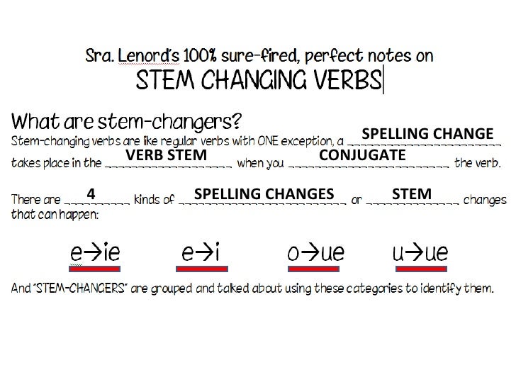 stem changing verbs practice stem changing verbs practice