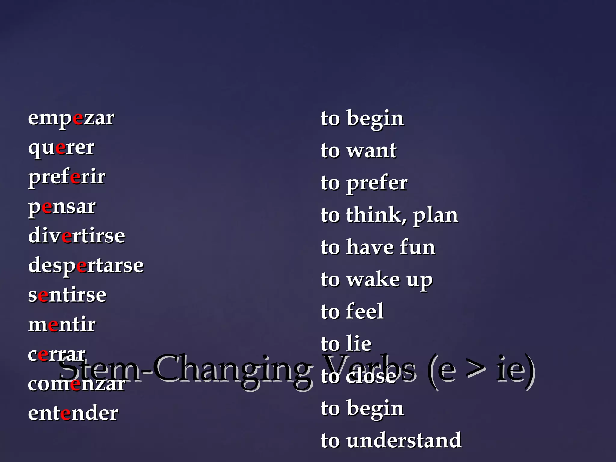 Stem changing-verbs-present-tense | PPT