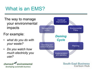 What is an EMS? The way to manage your environmental impactsFor example: what do you do with your waste? 