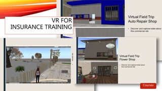 VR FOR
INSURANCE TRAINING
Courses
 