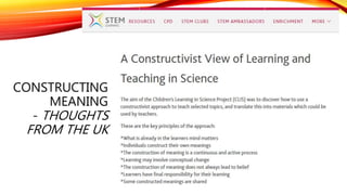 CONSTRUCTING
MEANING
- THOUGHTS
FROM THE UK
 