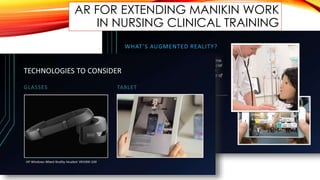 AR FOR EXTENDING MANIKIN WORK
IN NURSING CLINICAL TRAINING
 