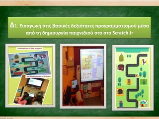 Δ1. Ειςαγωγι ςτισ βαςικζσ δεξιότθτεσ προγραμματιςμοφ μζςα
από τθ δθμιουργία παιχνιδιοφ ςτο ςτο Scratch Jr
 