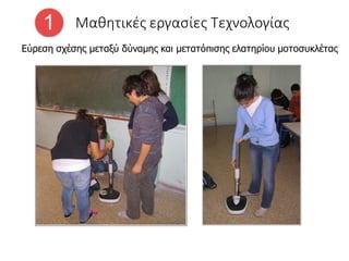 Μαθητικές εργασίες Τεχνολογίας
Εύρεση σχέσης μεταξύ δύναμης και μετατόπισης ελατηρίου μοτοσυκλέτας
 